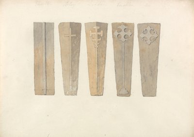 Studies of Five Coffin Lids from Norfolk Churches by John Sell Cotman